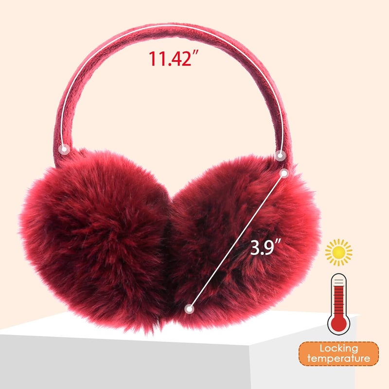 FSTEOE Winter Ear Muffs Women Warm Earmuff Girls Ear Warmers Soft Plush Outdoor Adjustable Ear Cover - Image 5